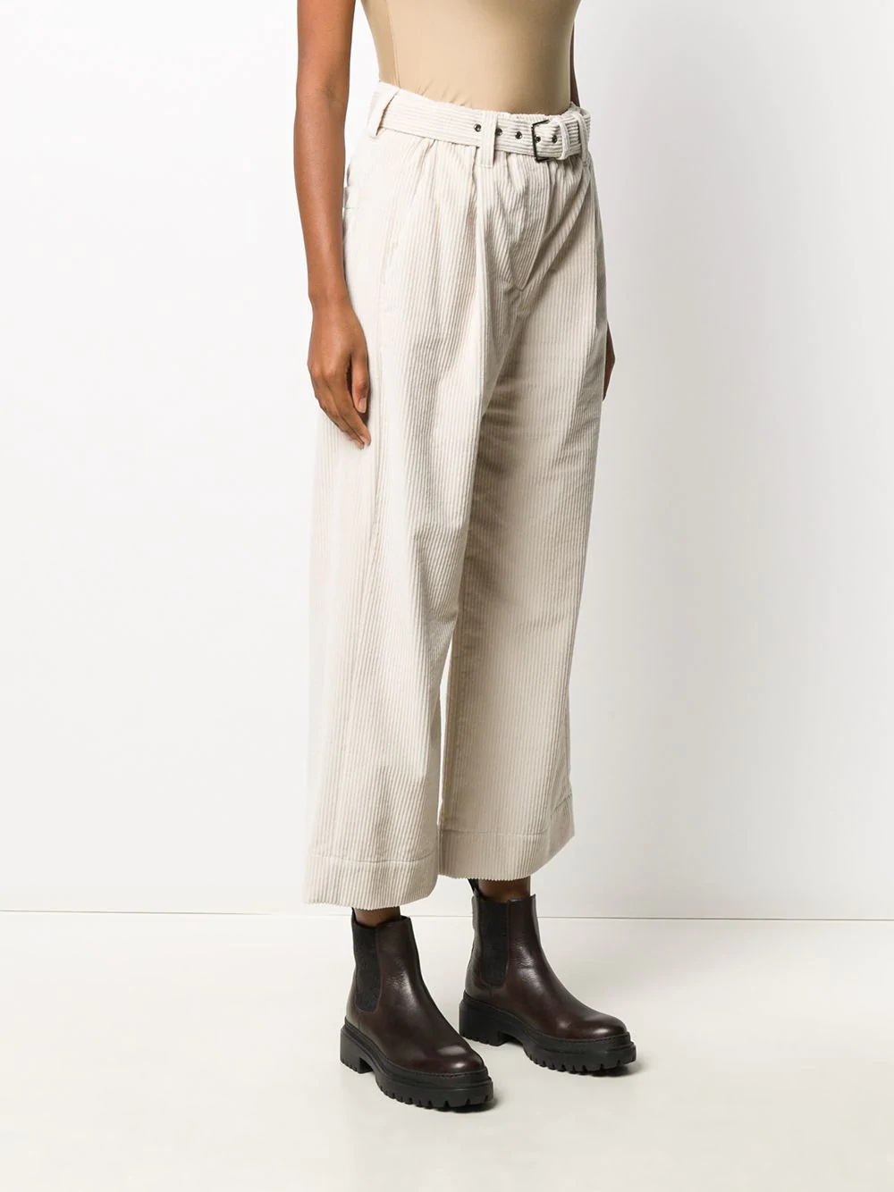 belted cropped trousers - 3