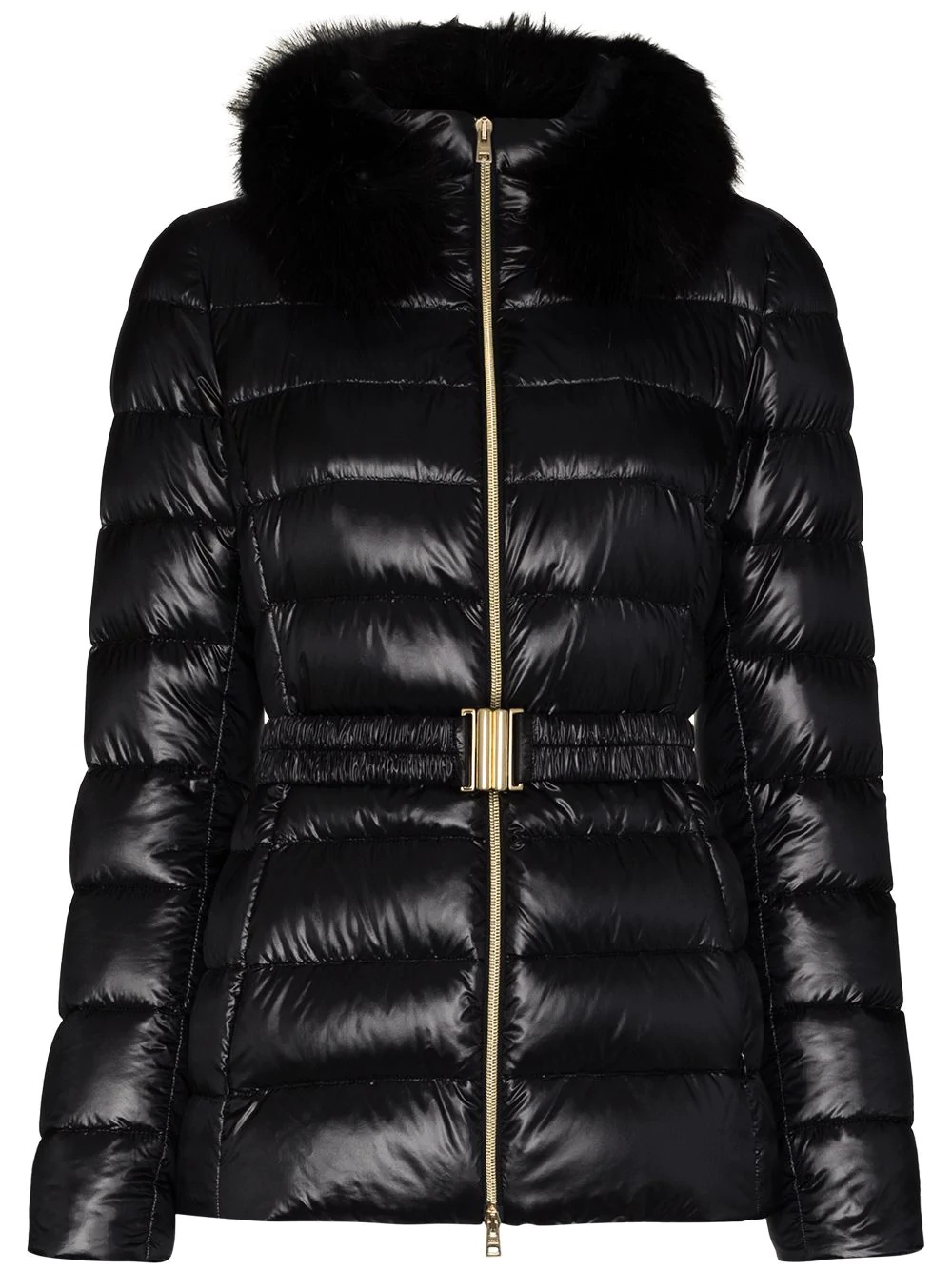 belted quilted puffer jacket - 1