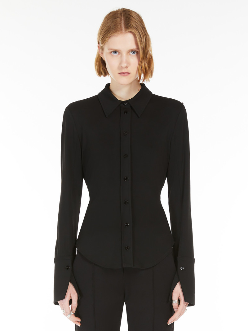 CANDIDO Fitted crêpe jersey shirt 3