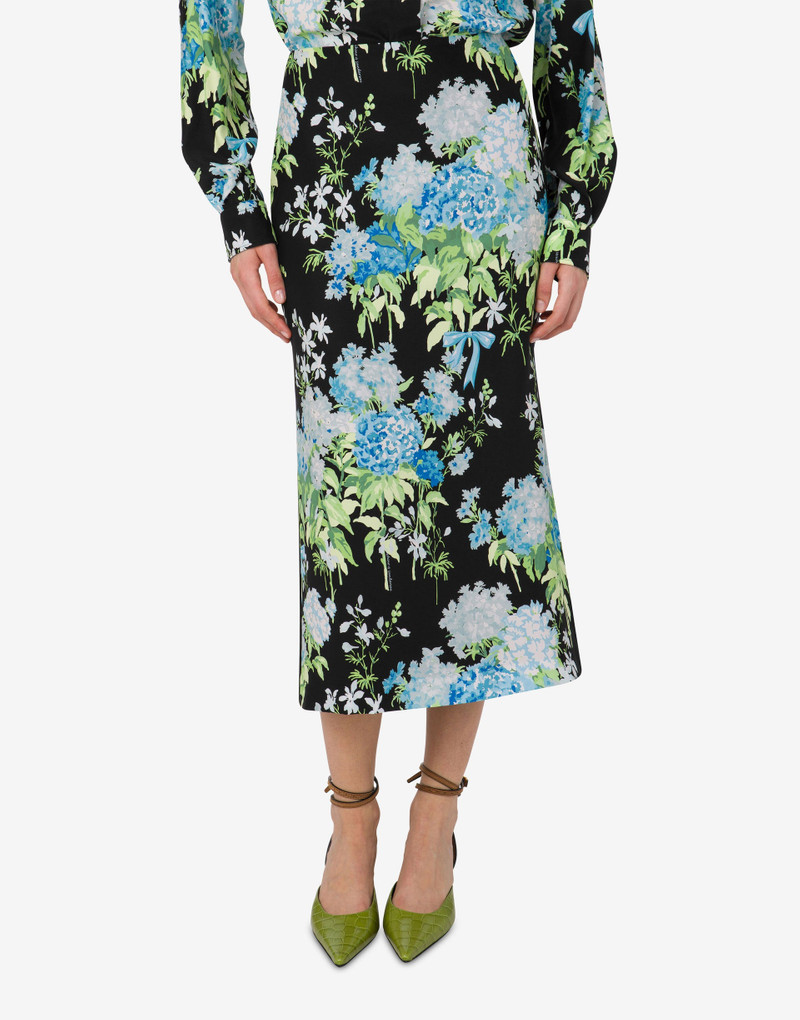 Moschino PRINTED SILK SATIN SKIRT outlook