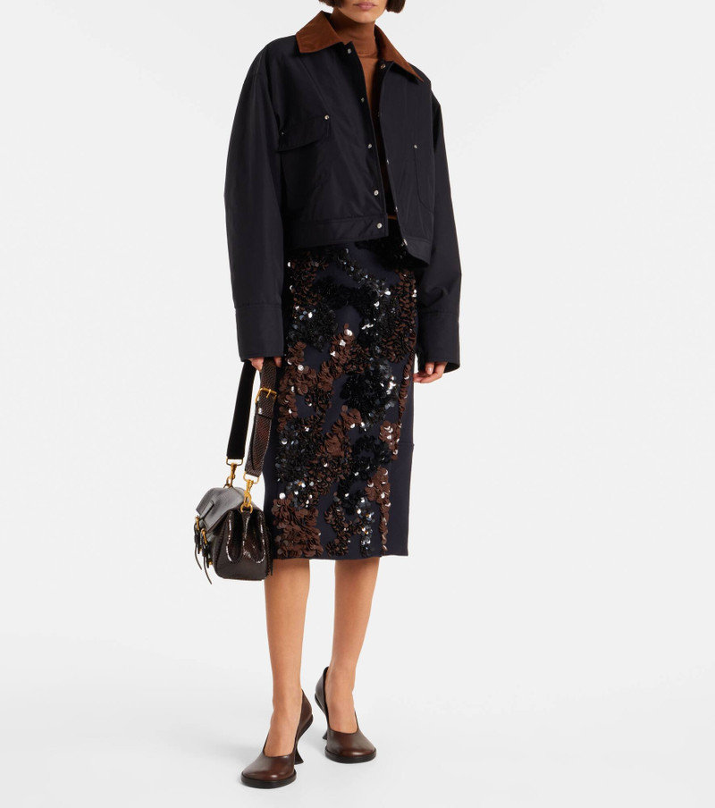 Plan C Cropped twill jacket outlook