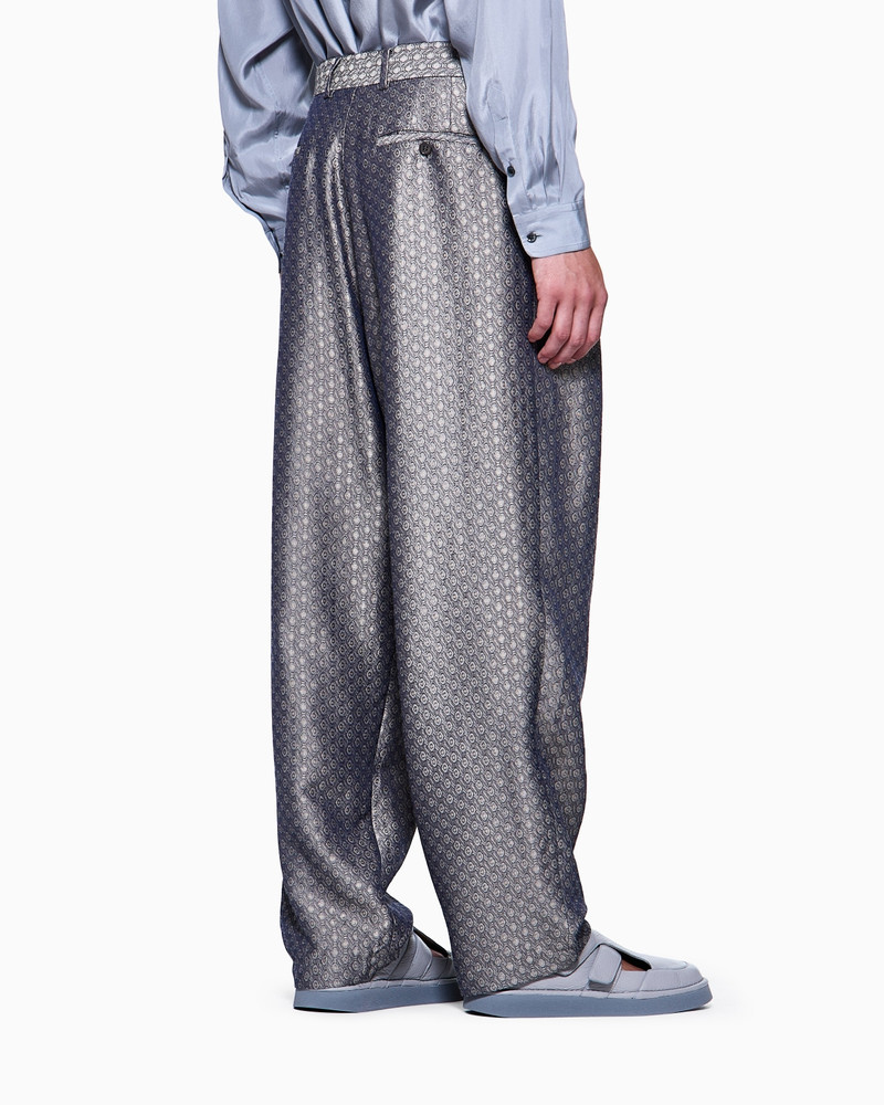 JACQUARD VISCOSE, SILK AND LINEN SINGLE-PLEAT TROUSERS 3