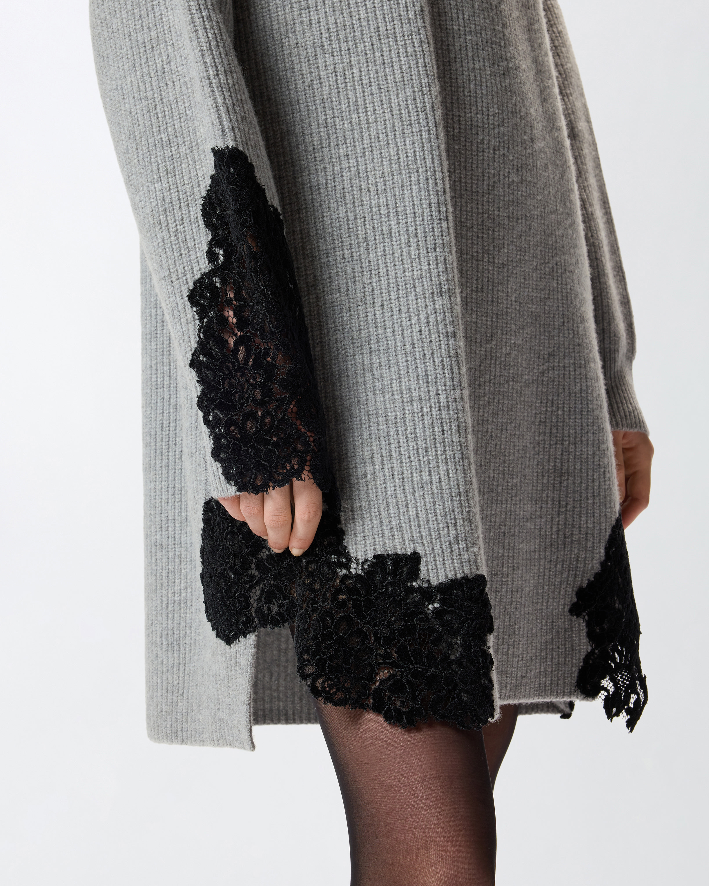 KNIT MINI DRESS WITH LACE - 5