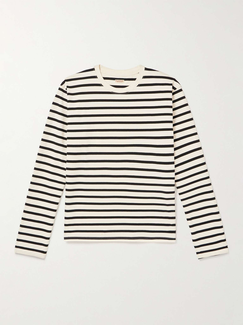 Printed Striped Cotton-Jersey T-Shirt 1