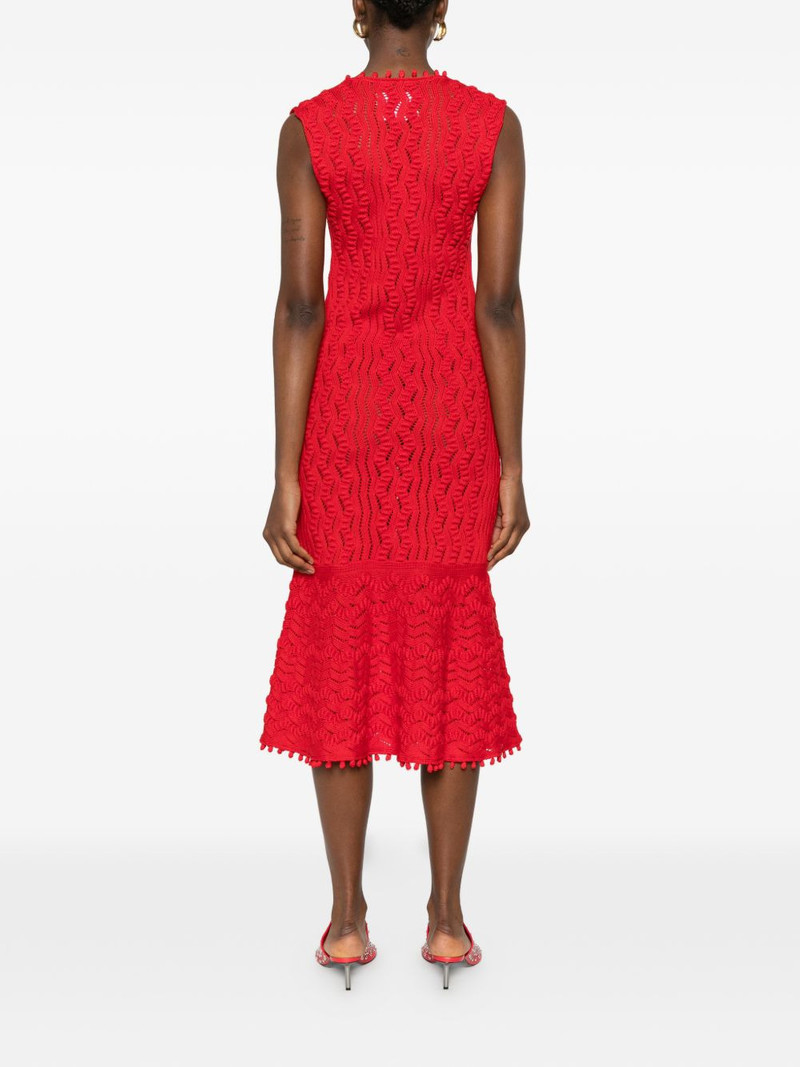 pom-pom V-neck midi dress 4