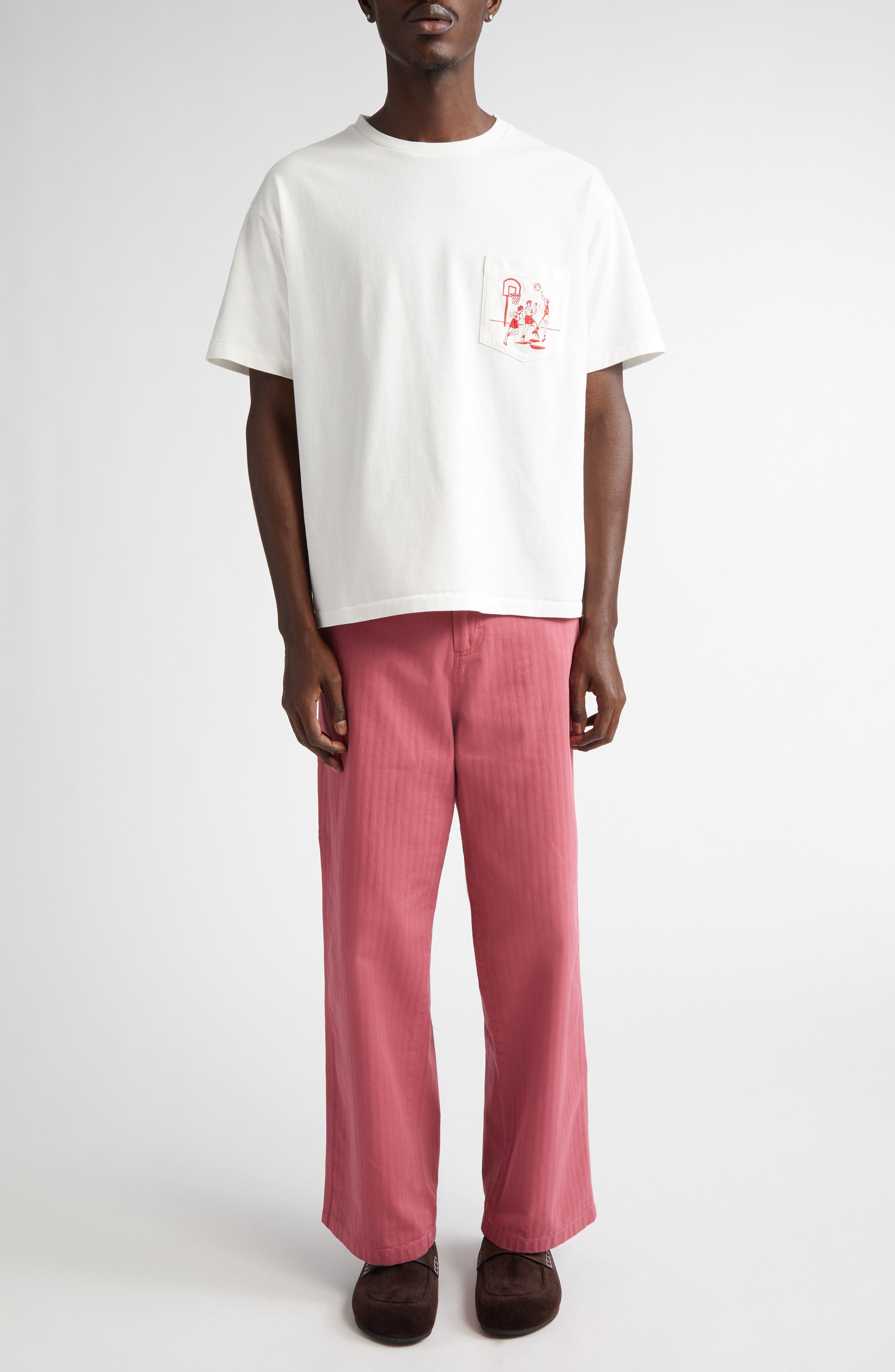 Bode Embroidered Hoop Pocket T-Shirt in Cream at Nordstrom - 2