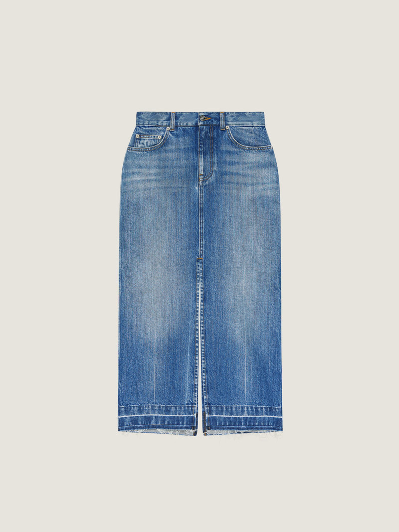 MIDI PANTS SKIRT IN MEDIUM BLUE DENIM 1