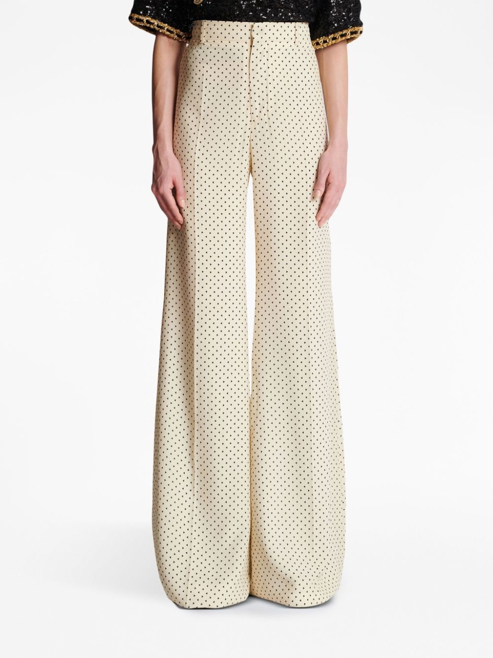 printed silk flared trousers - 5