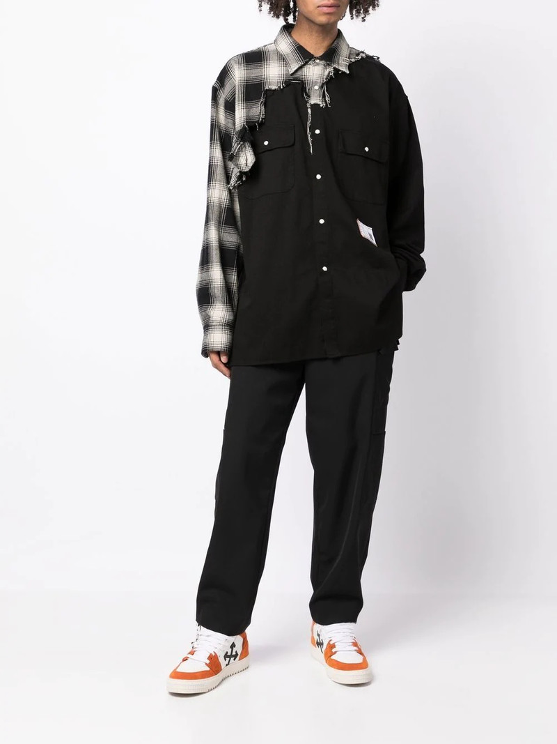 Maison MIHARAYASUHIRO cotton patchwork plaid shirt outlook