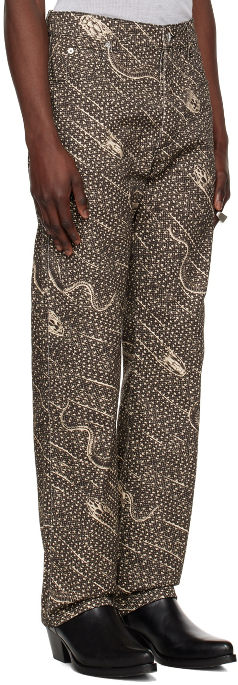 LU'U DAN Black Snake Jeans outlook