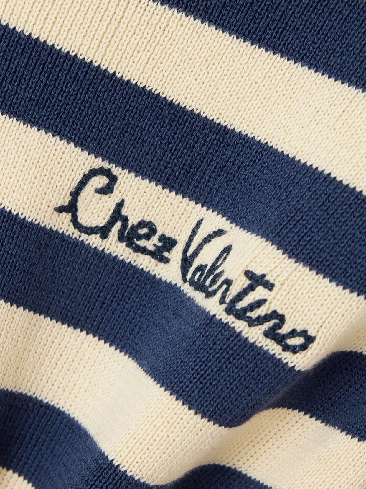 Embroidered Striped Cotton Sweater - 5