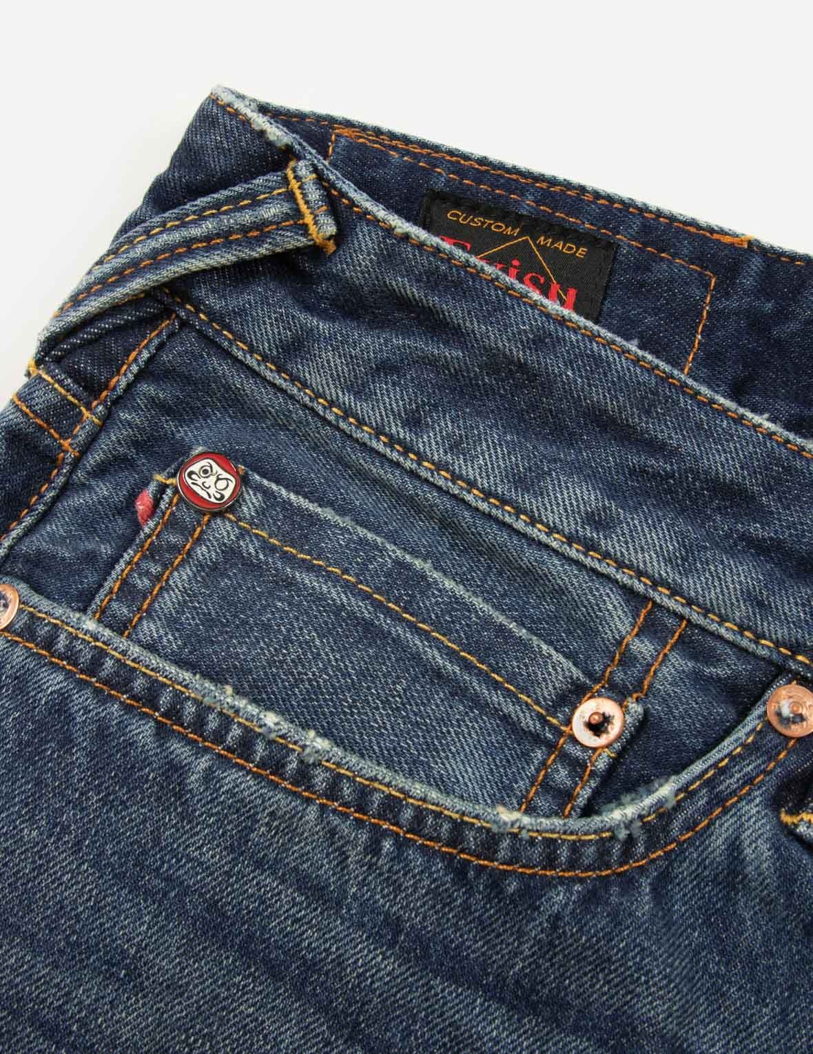 HANAFUDA DARUMA DAICOCK EMBROIDERY CARROT FIT DENIM JEANS #2017 - 9