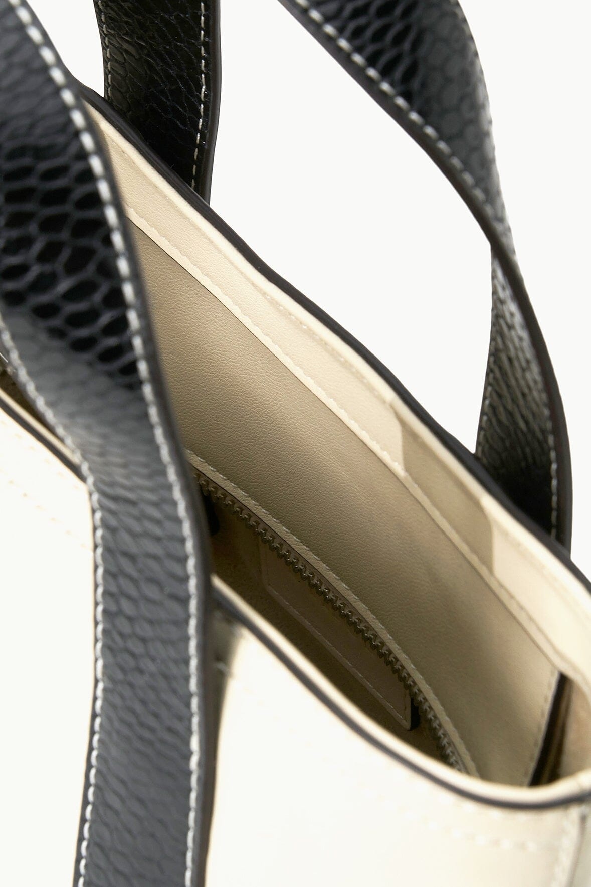 STAUD CUSTOM ALLORA MINI TOTE CREAM BLACK - 4