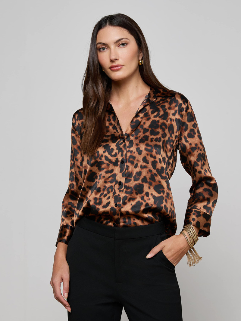 L'AGENCE Dani Silk Blouse outlook