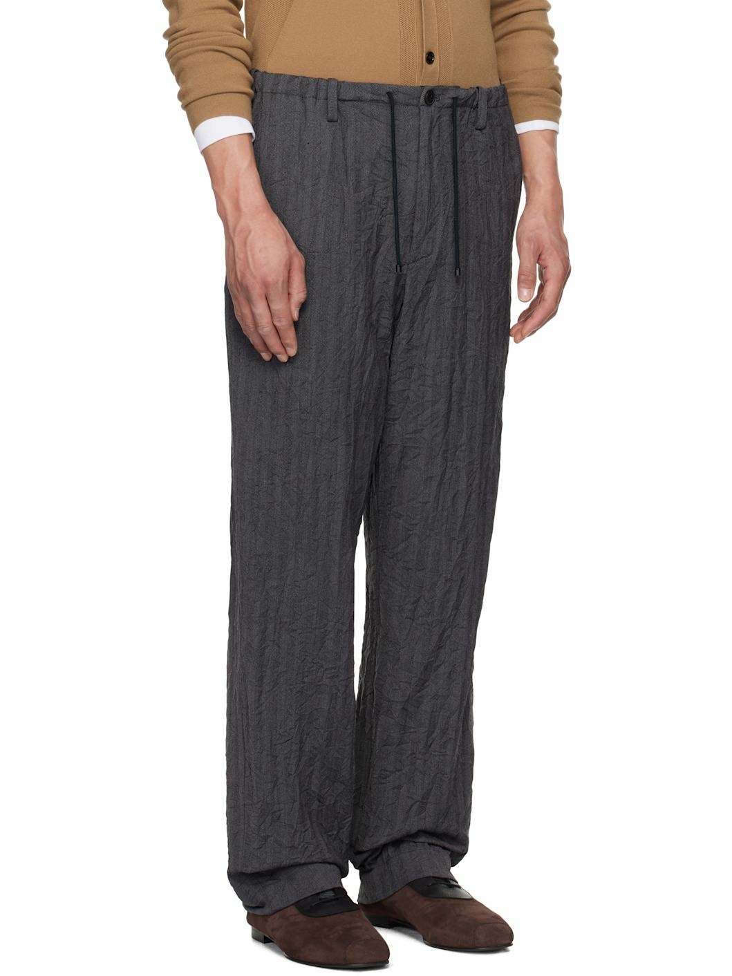 Gray Drawstring Trousers - 2