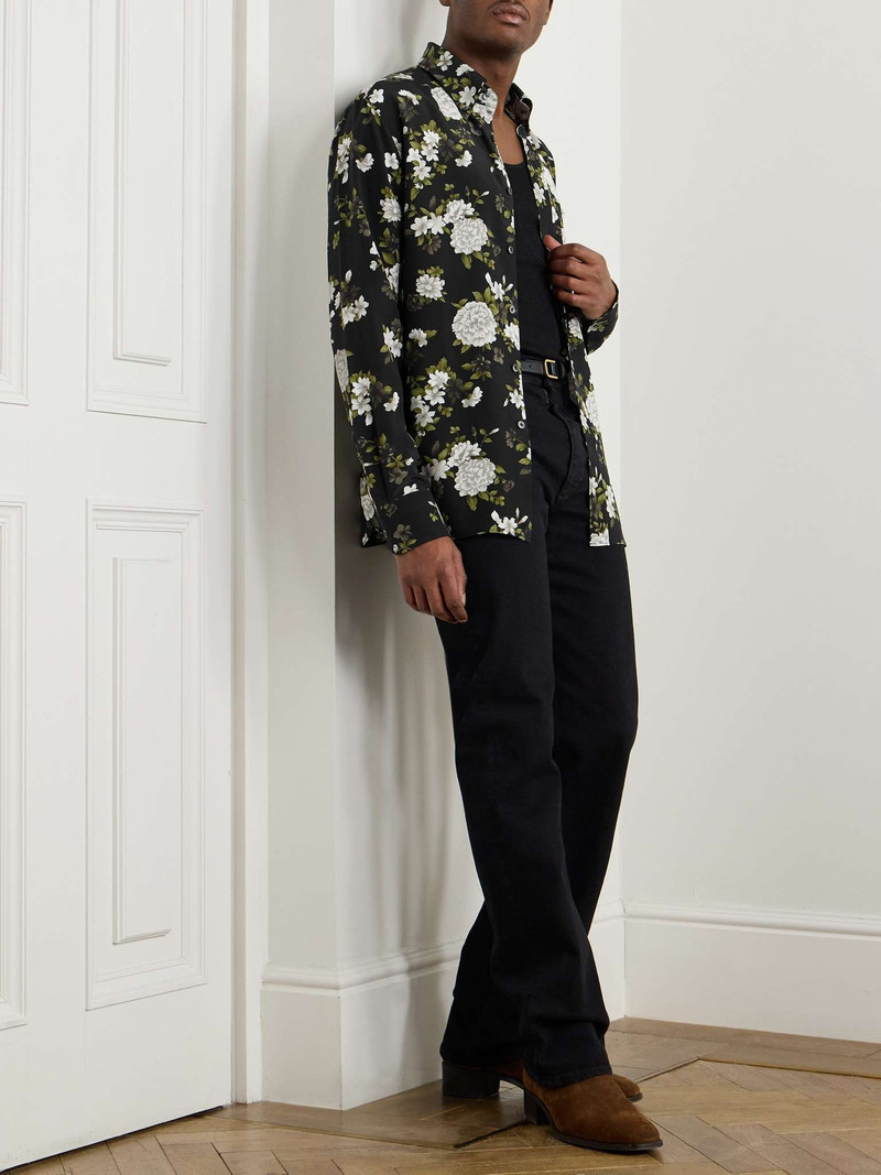 TOM FORD Hendrix Button-Down Collar Floral-Print Silk-Crepe Shirt outlook