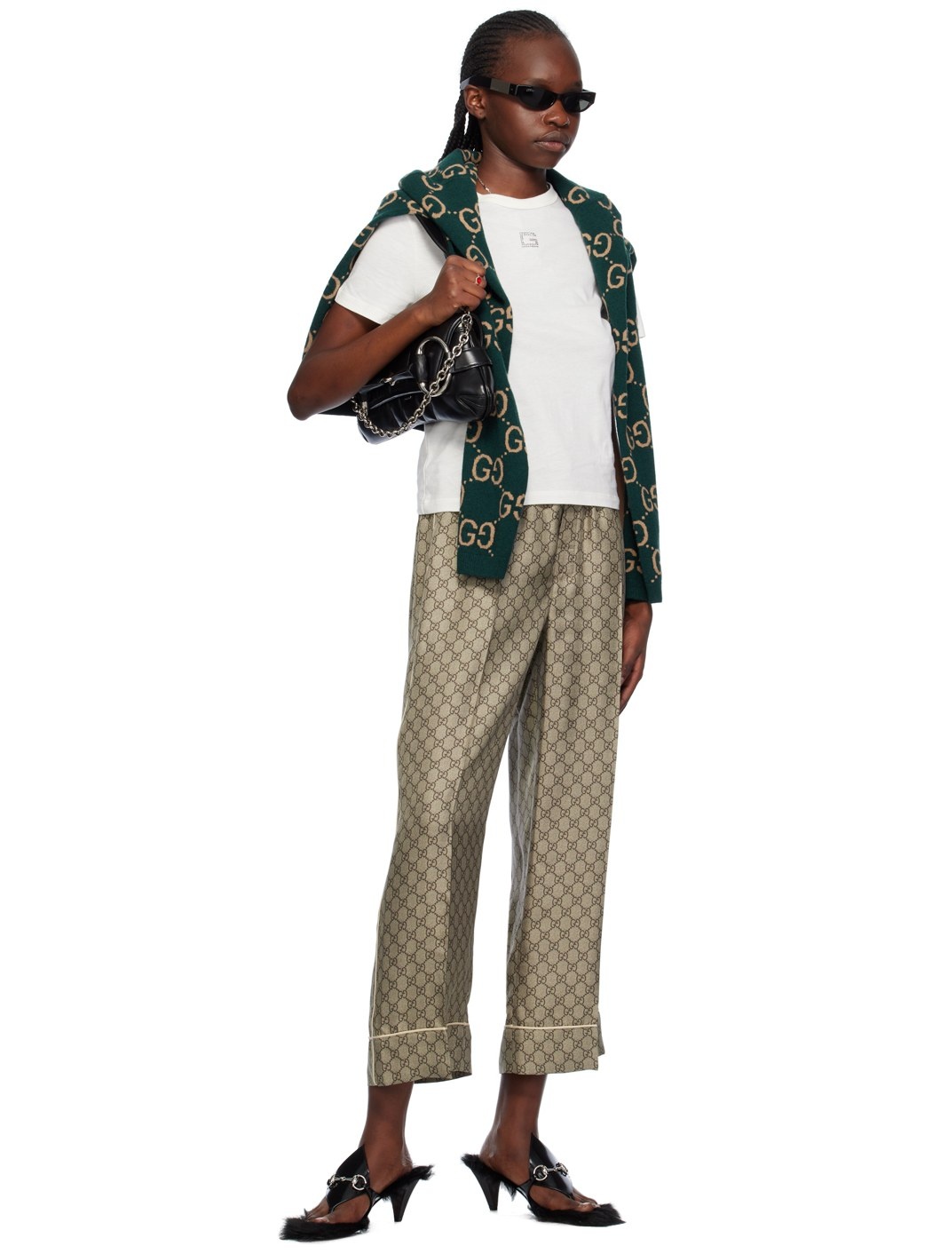 Gucci: Brown GG Supreme Trousers