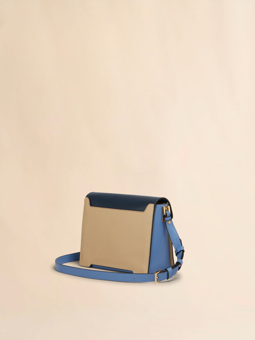 BLUE, BEIGE E LIGHT BLUE LEATHER TRUNKAROO MEDIUM SHOULDER BAG - 2