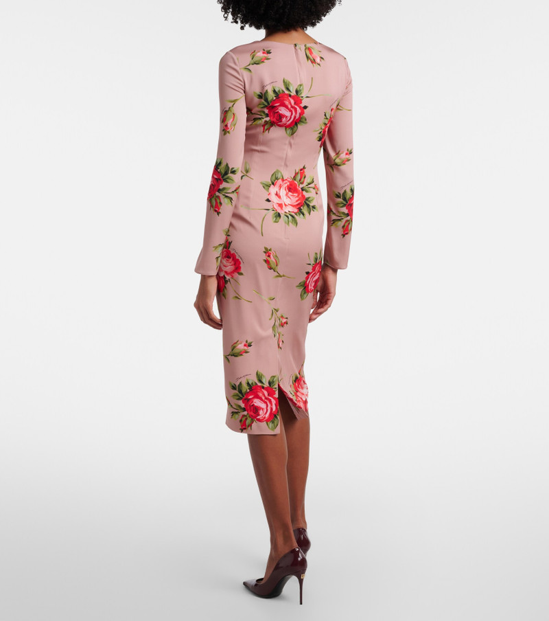 Dolce & Gabbana Floral silk-blend midi dress outlook