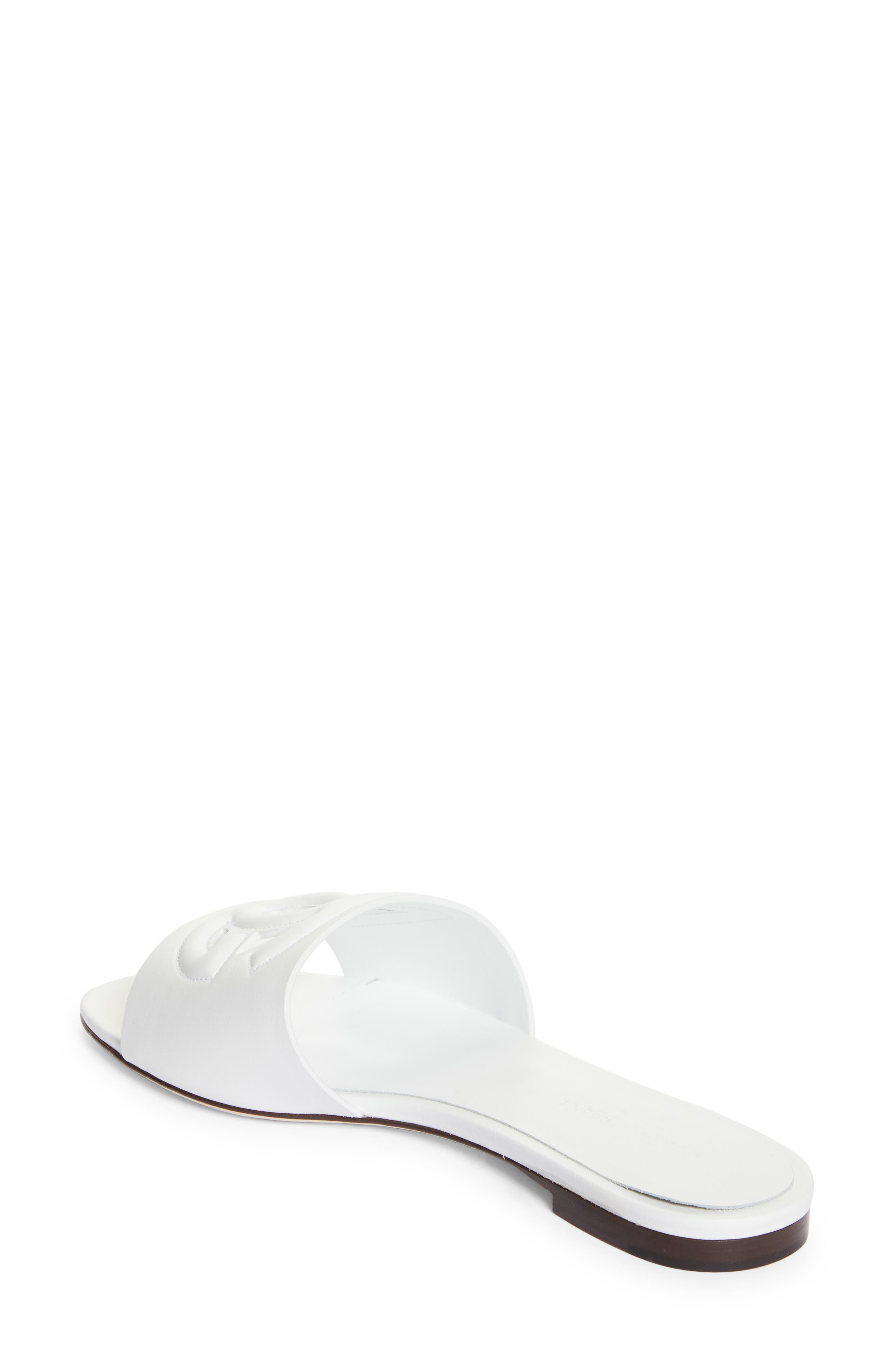 Dolce&Gabbana Bianca Interlock Slide Sandal in White at Nordstrom - 2