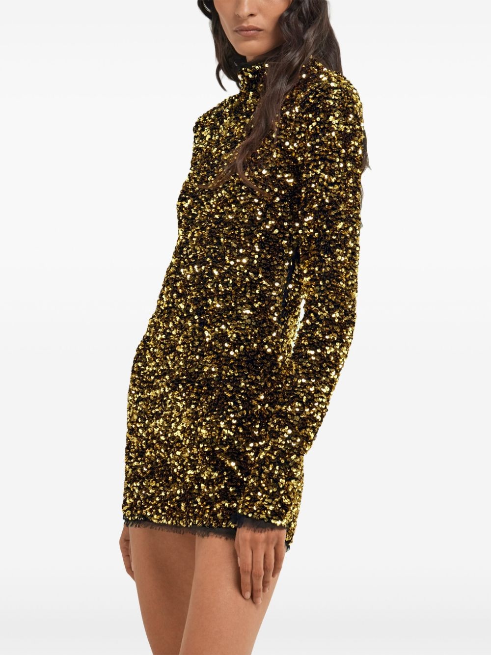 sequin-embellished mini dress - 4