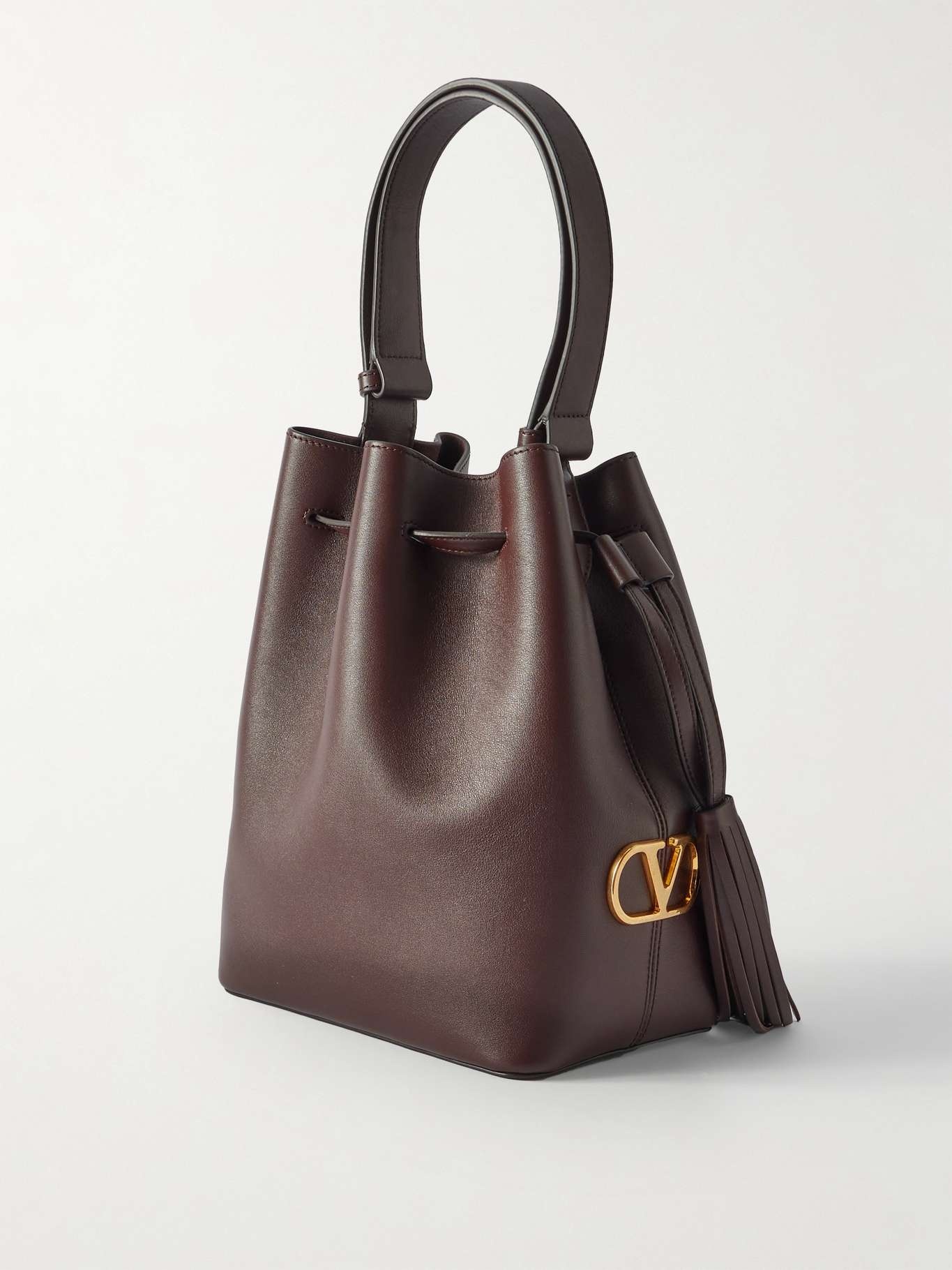So Seau tasseled leather shoulder bag Dark brown - 3