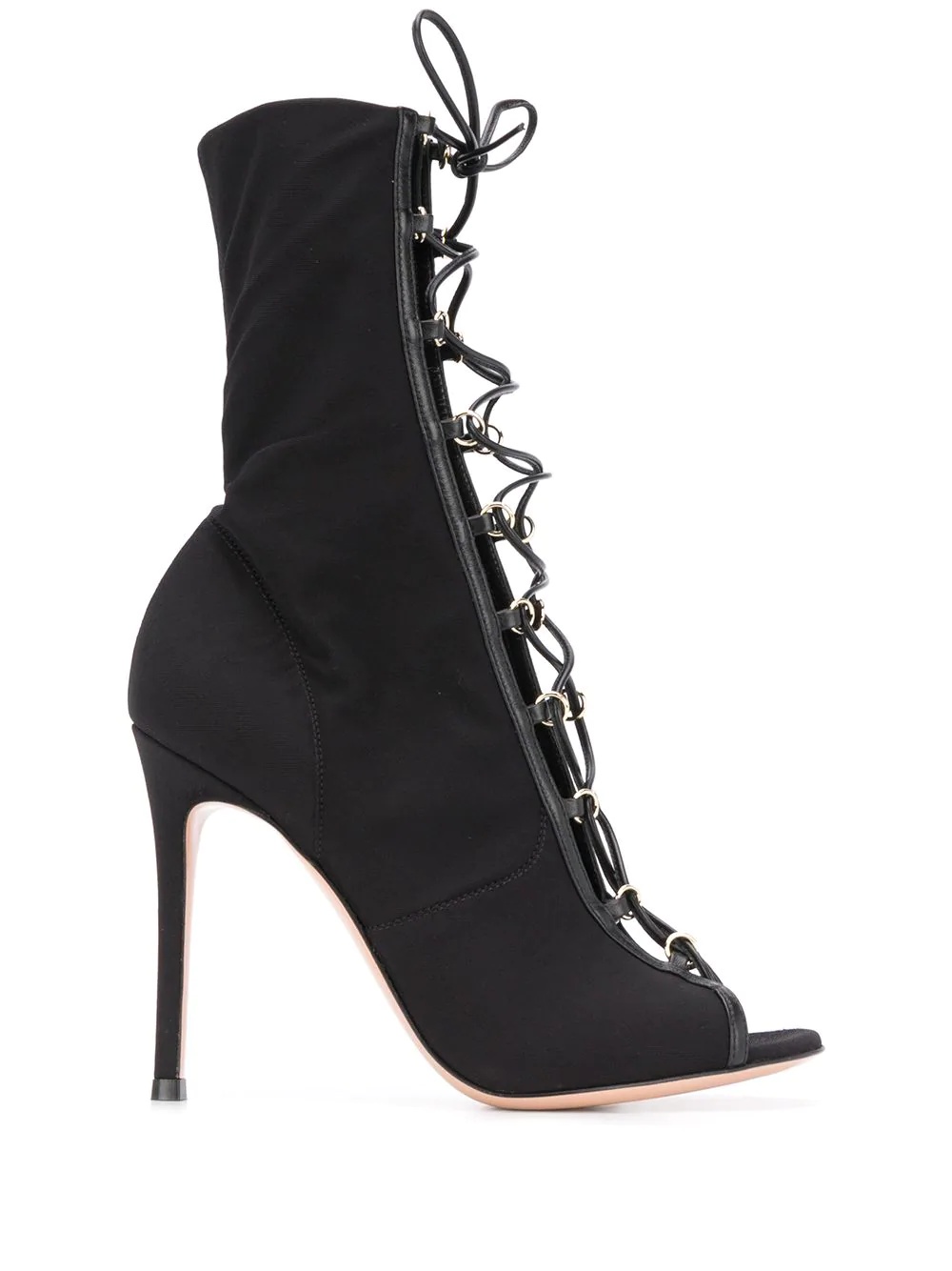 open toe lace-up boots - 1