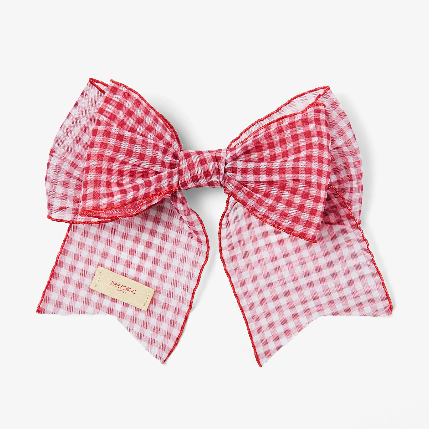 Bow Hair Clip Ruby Red Mix Mini Gingham Organza Bow Hair Clip - 1