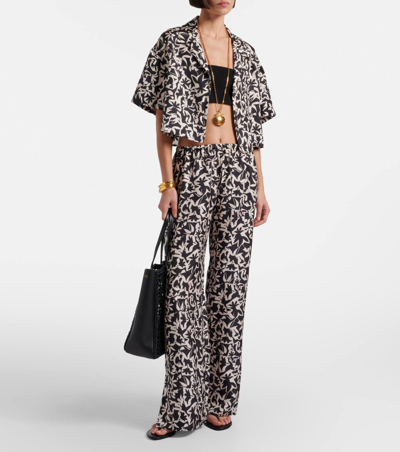 ASCENO Loreto printed silk twill wide-leg pants outlook