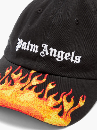 Palm Angels Burning Flames logo-embroidered cap outlook