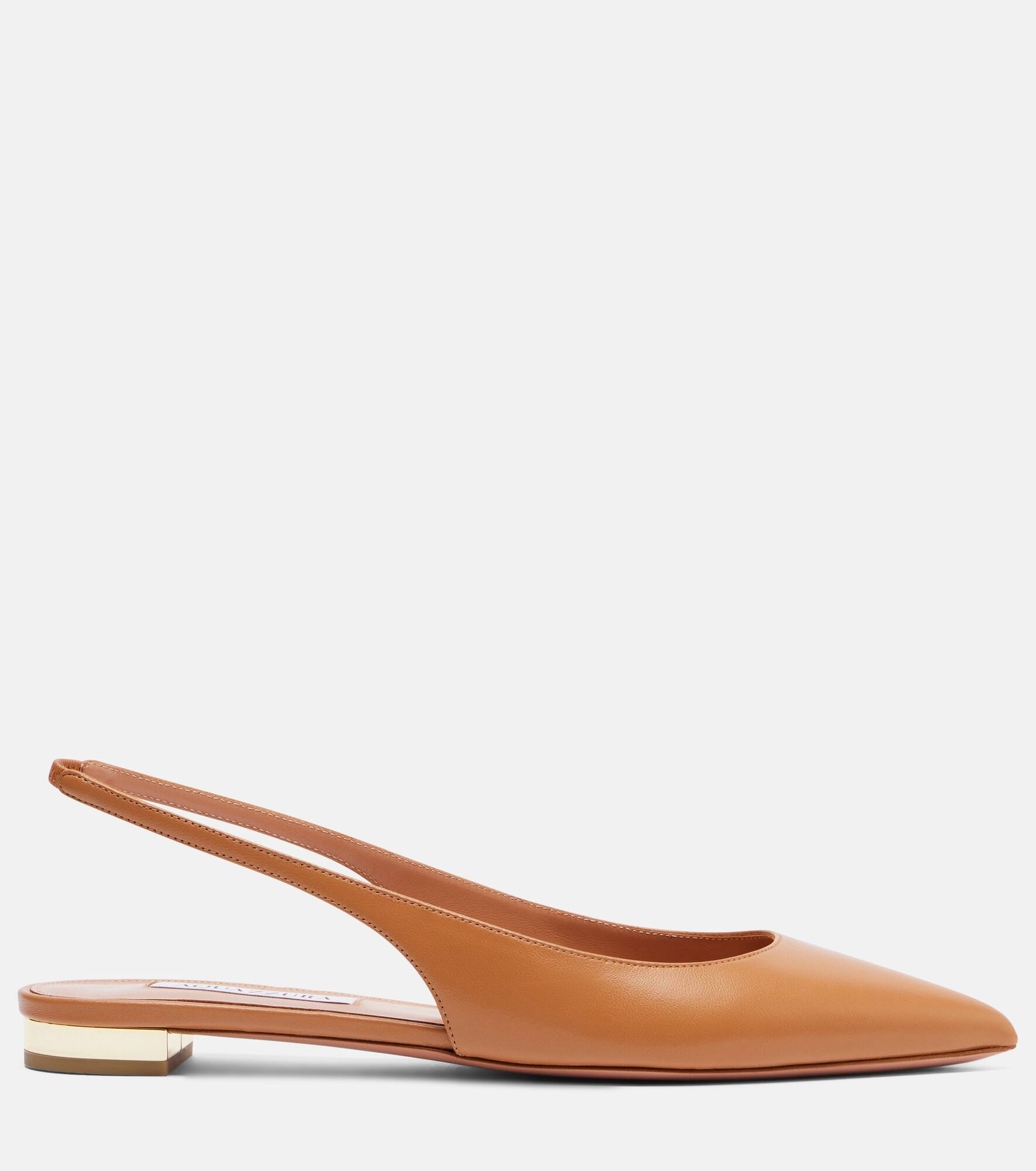 Purist leather slingback flats - 4
