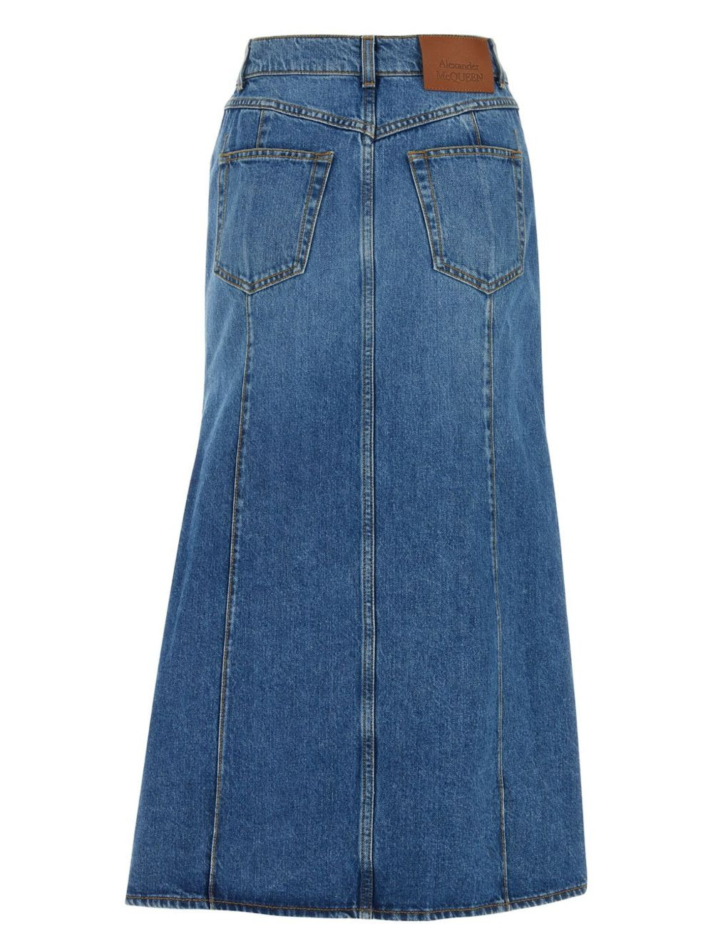 Slashed denim midi skirt - 2
