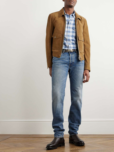 TOM FORD Checked Cotton-Blend Western Shirt outlook