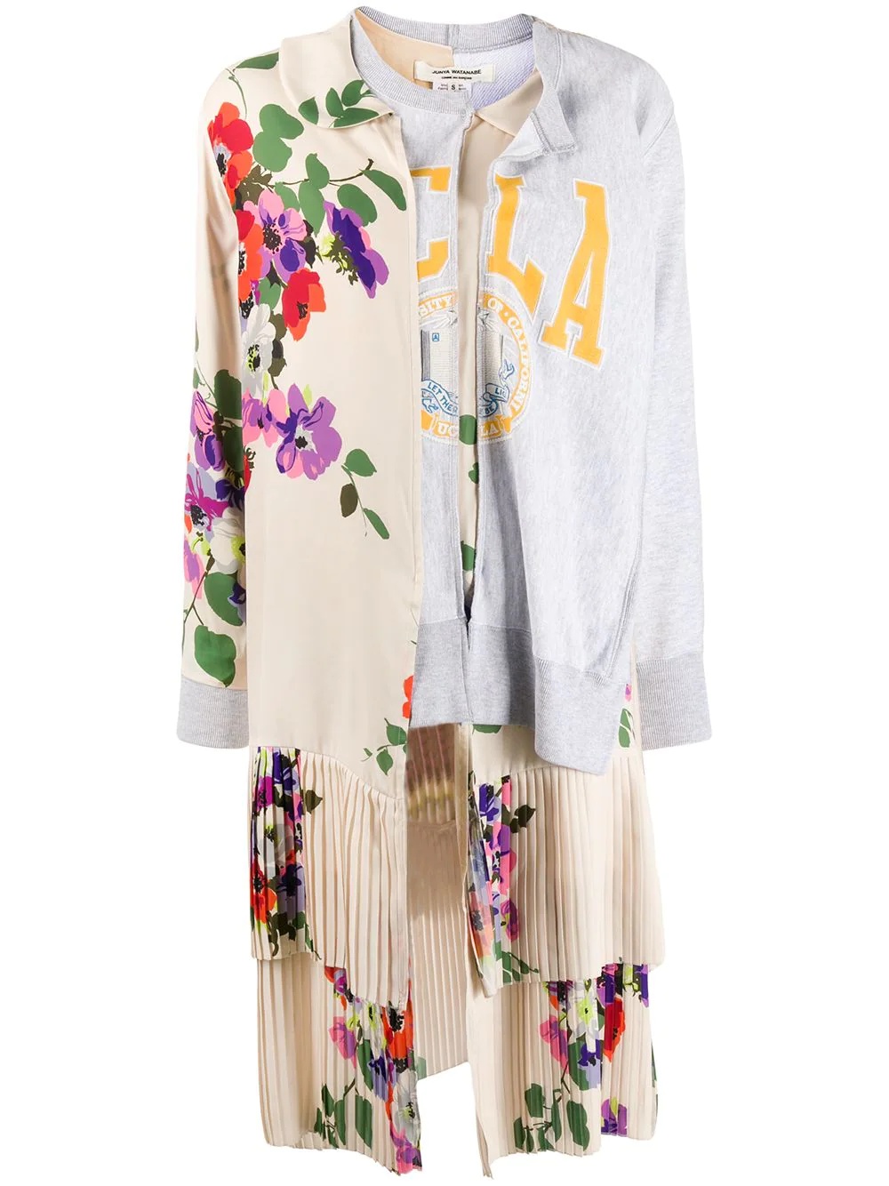 floral layered-panel sweatshirt - 1