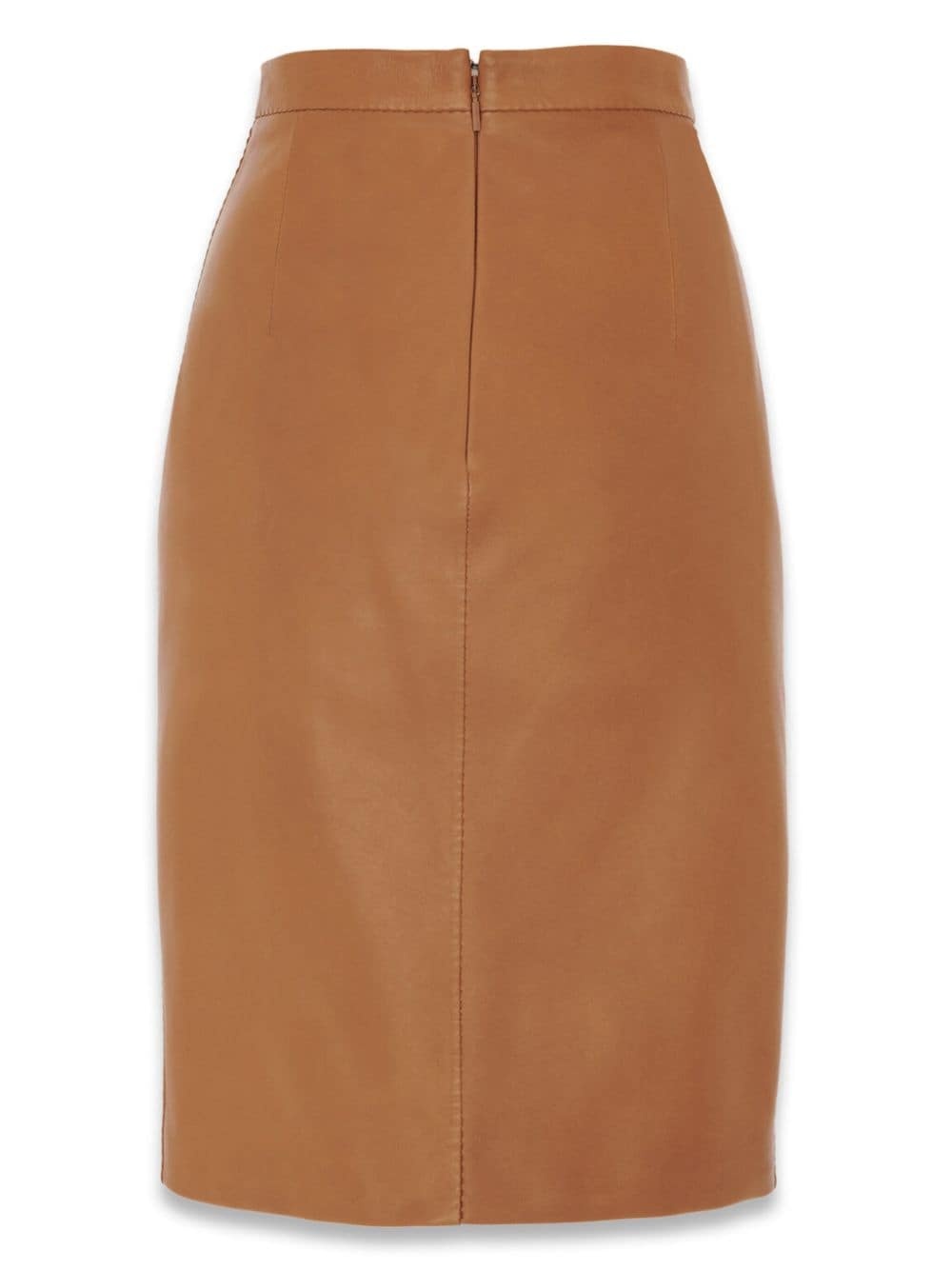 high-waisted lambskin pencil skirt - 2