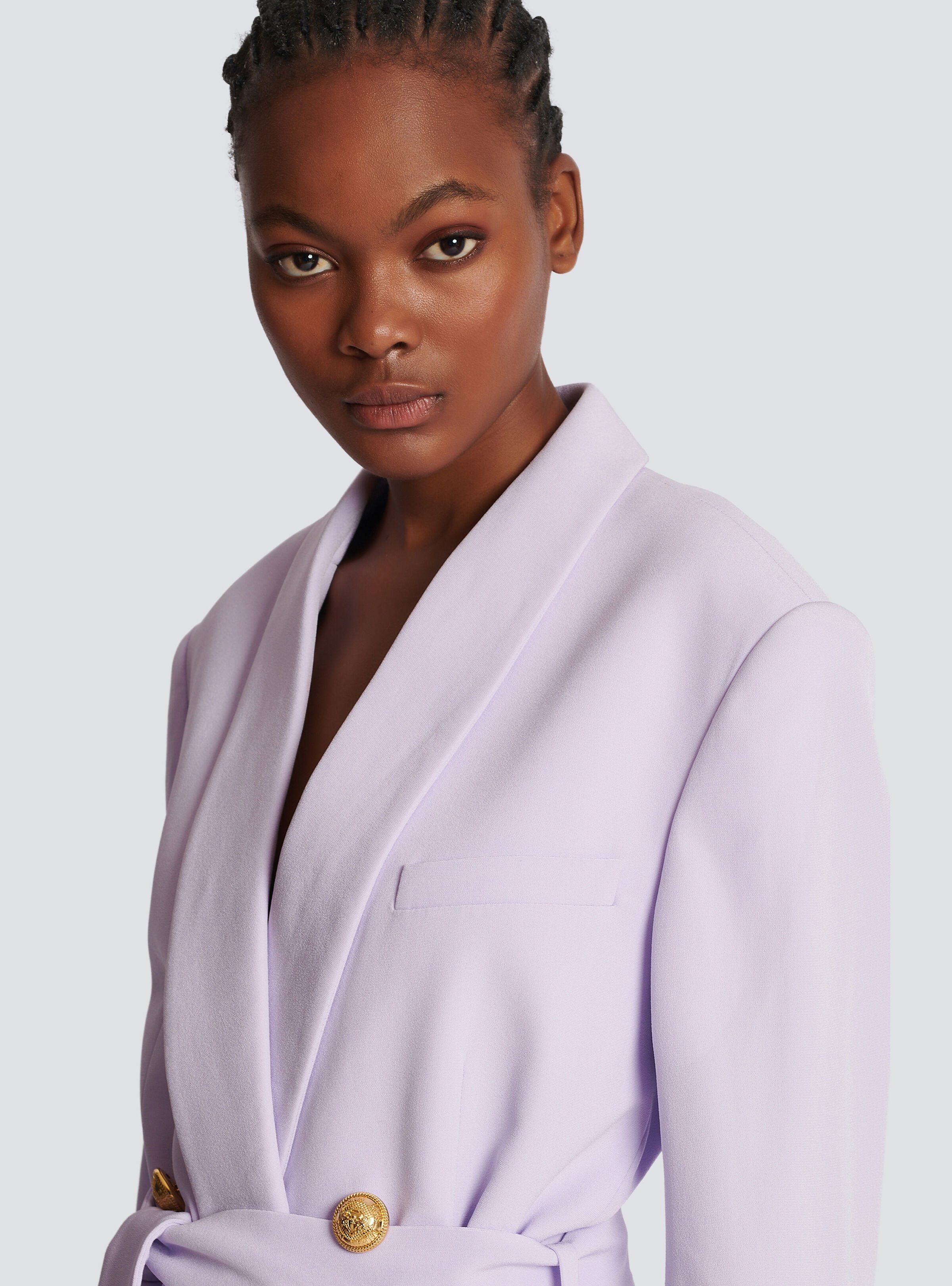 Crepe jacket with shawl collar - 7