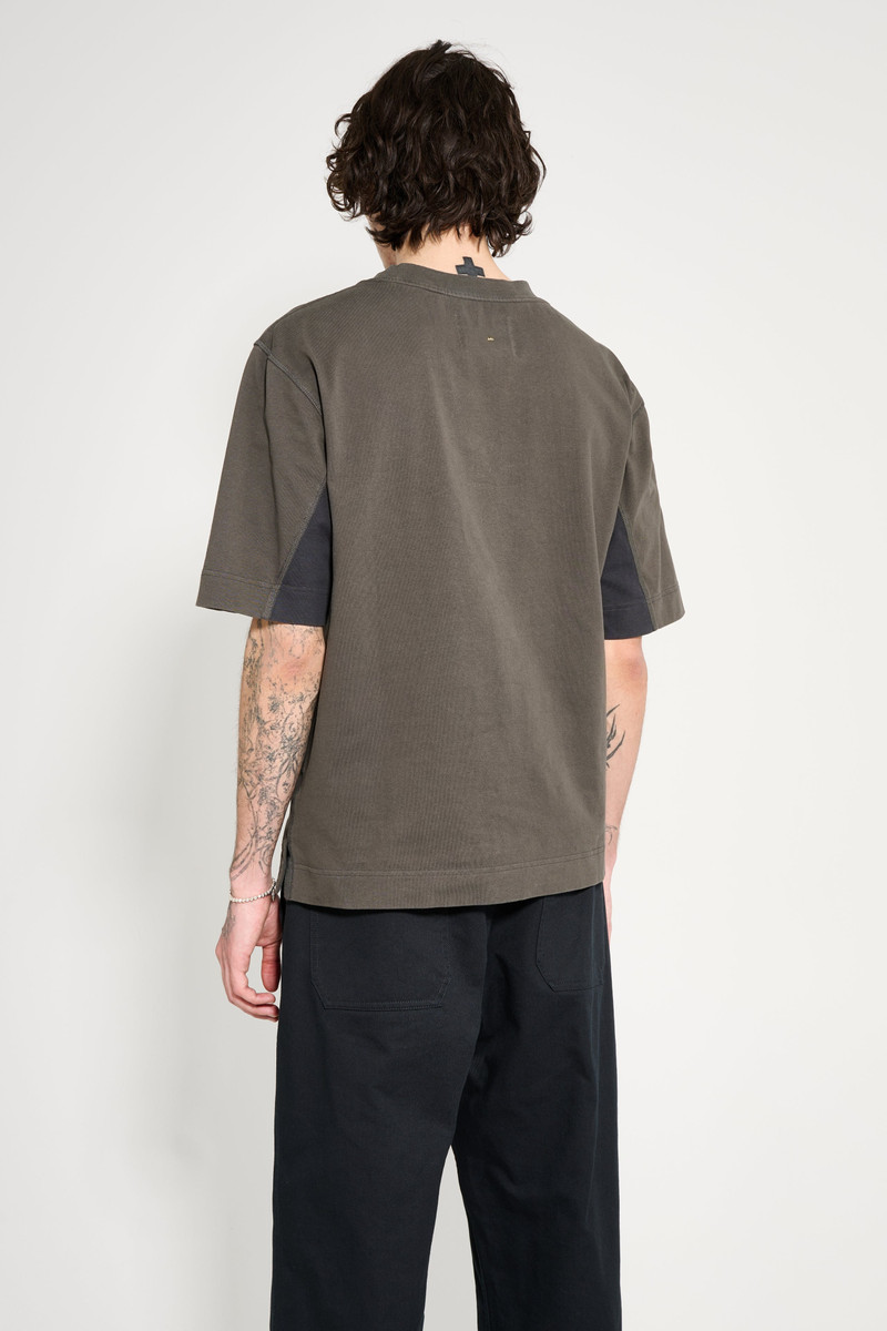 MARGARET HOWELL MARGARET HOWELL MHL PANEL T-SHIRT LIGHT COTTON JERSEY ASSAM / BLACK outlook