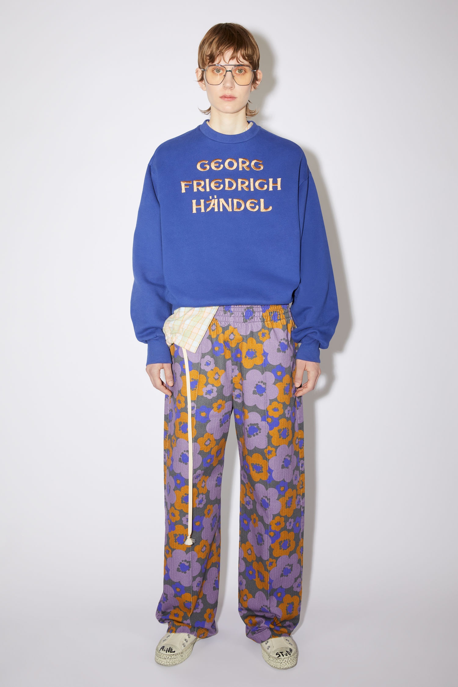 Flower print trousers - Purple/brown - 2