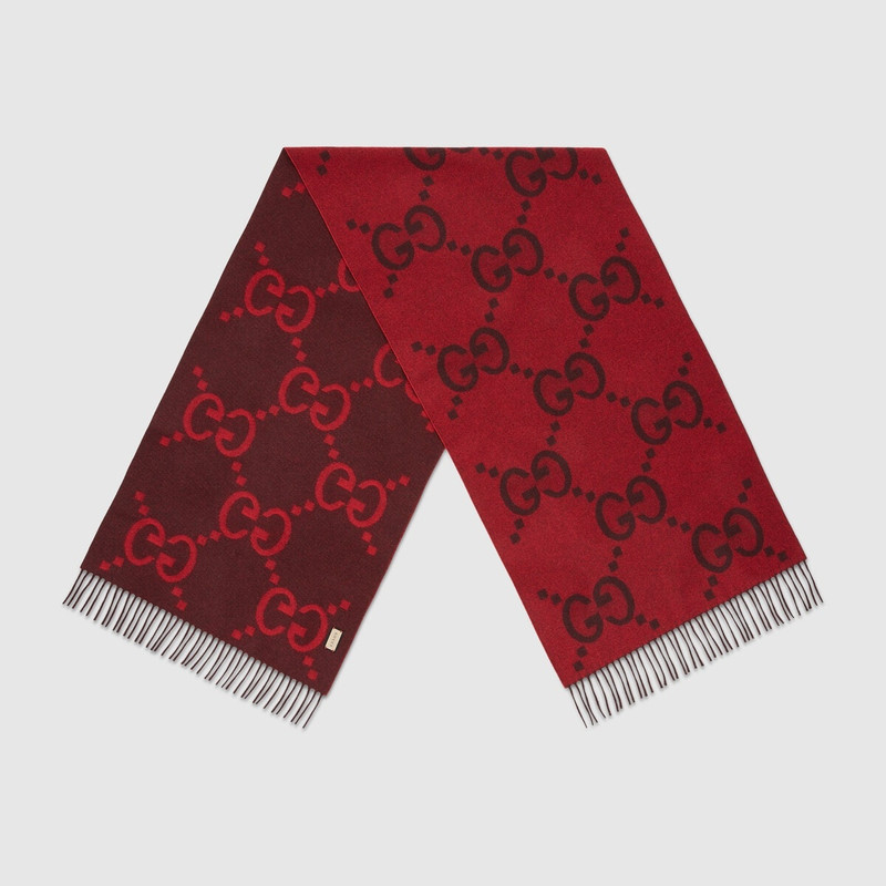 GUCCI GG cashmere jacquard scarf outlook