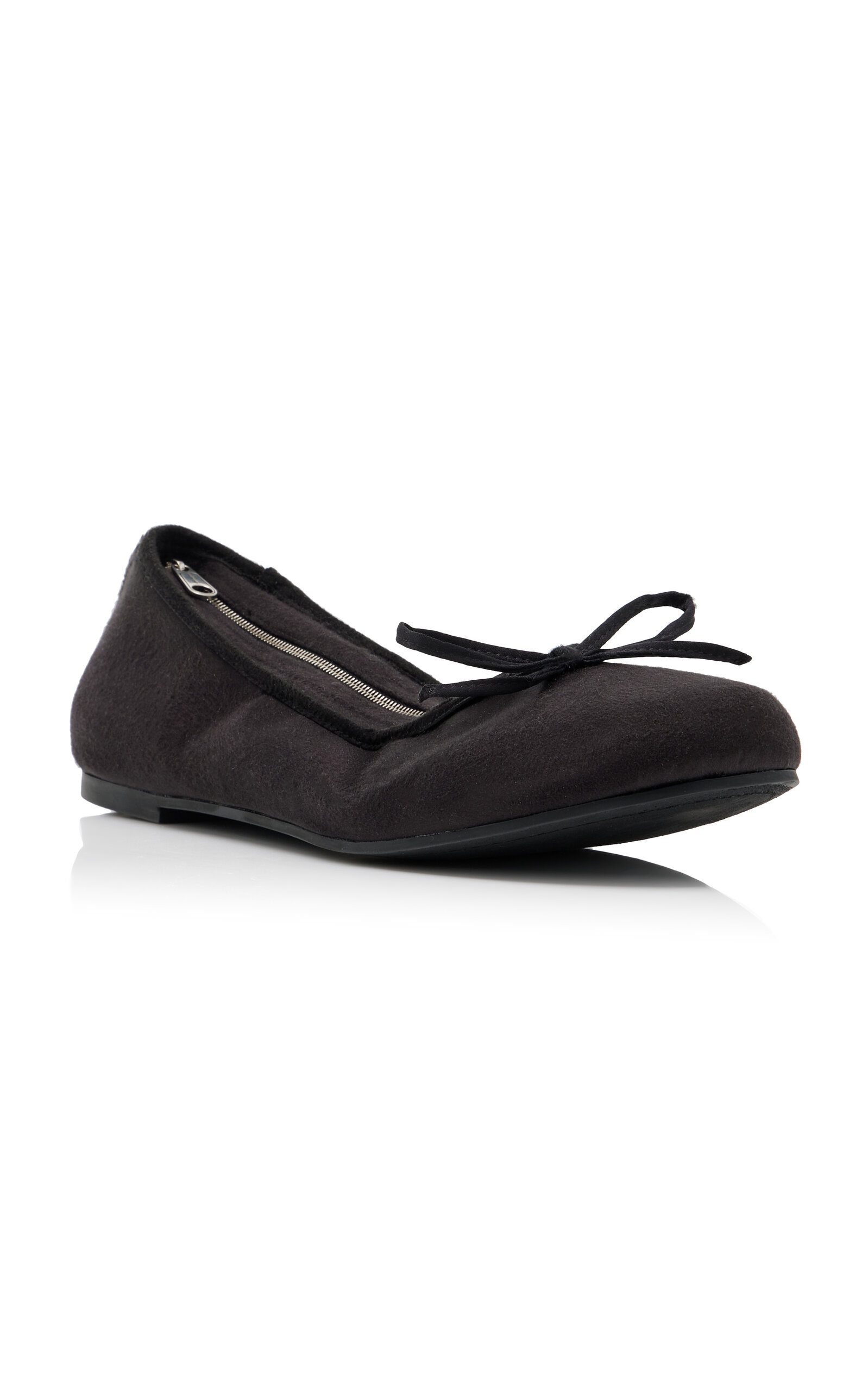 Zipped Distressed Satin Ballet Flat Clutch black - 3