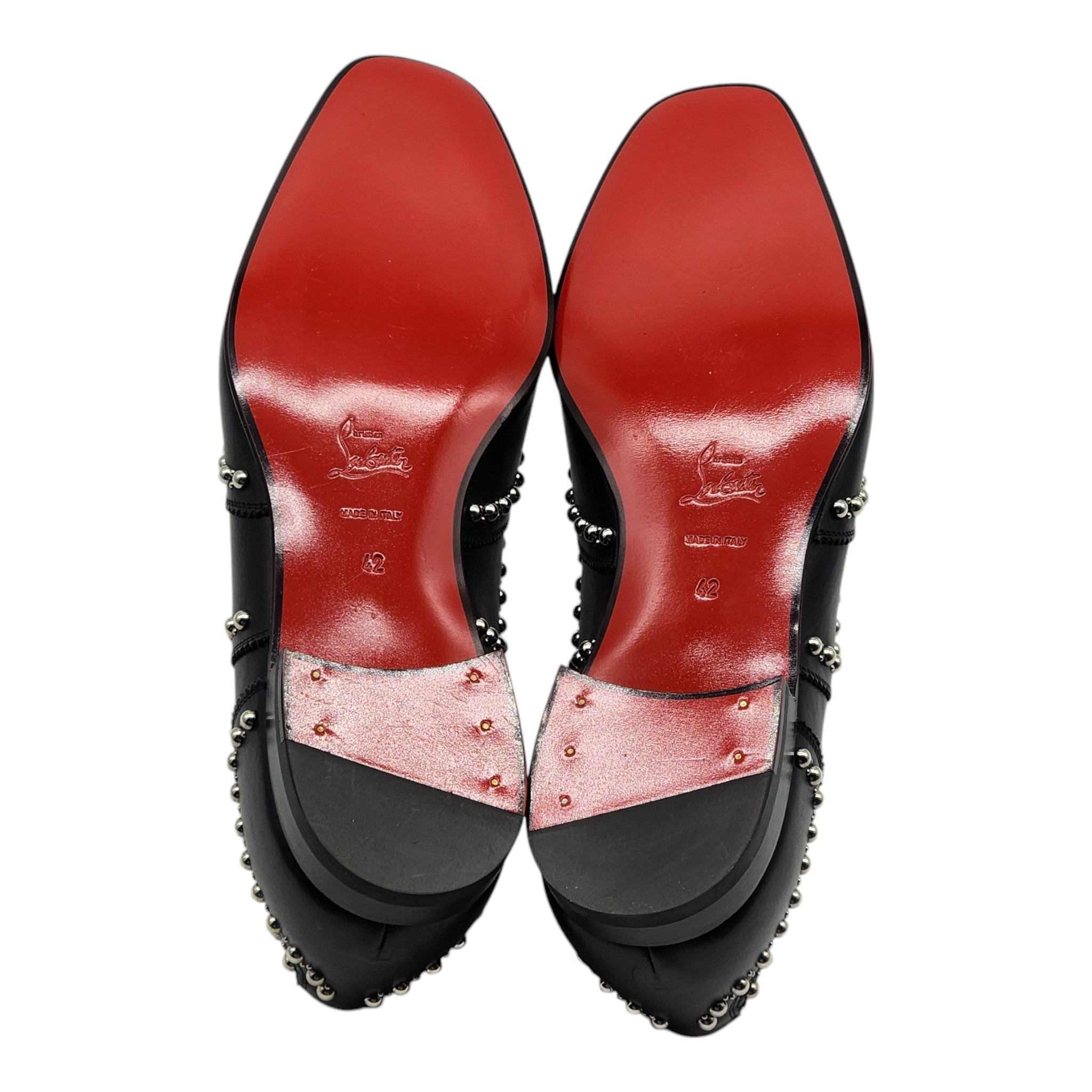 Christian Louboutin Charlie Clou Studded Oxford Shoes - Leather - Black - 42 - 9
