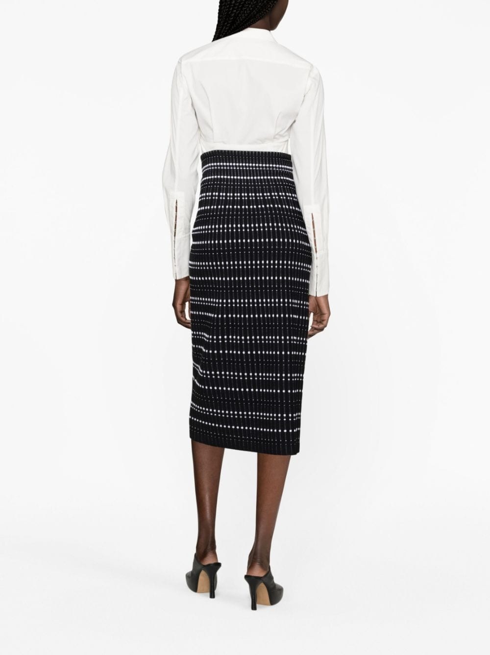 ribbed-knit midi skirt - 5