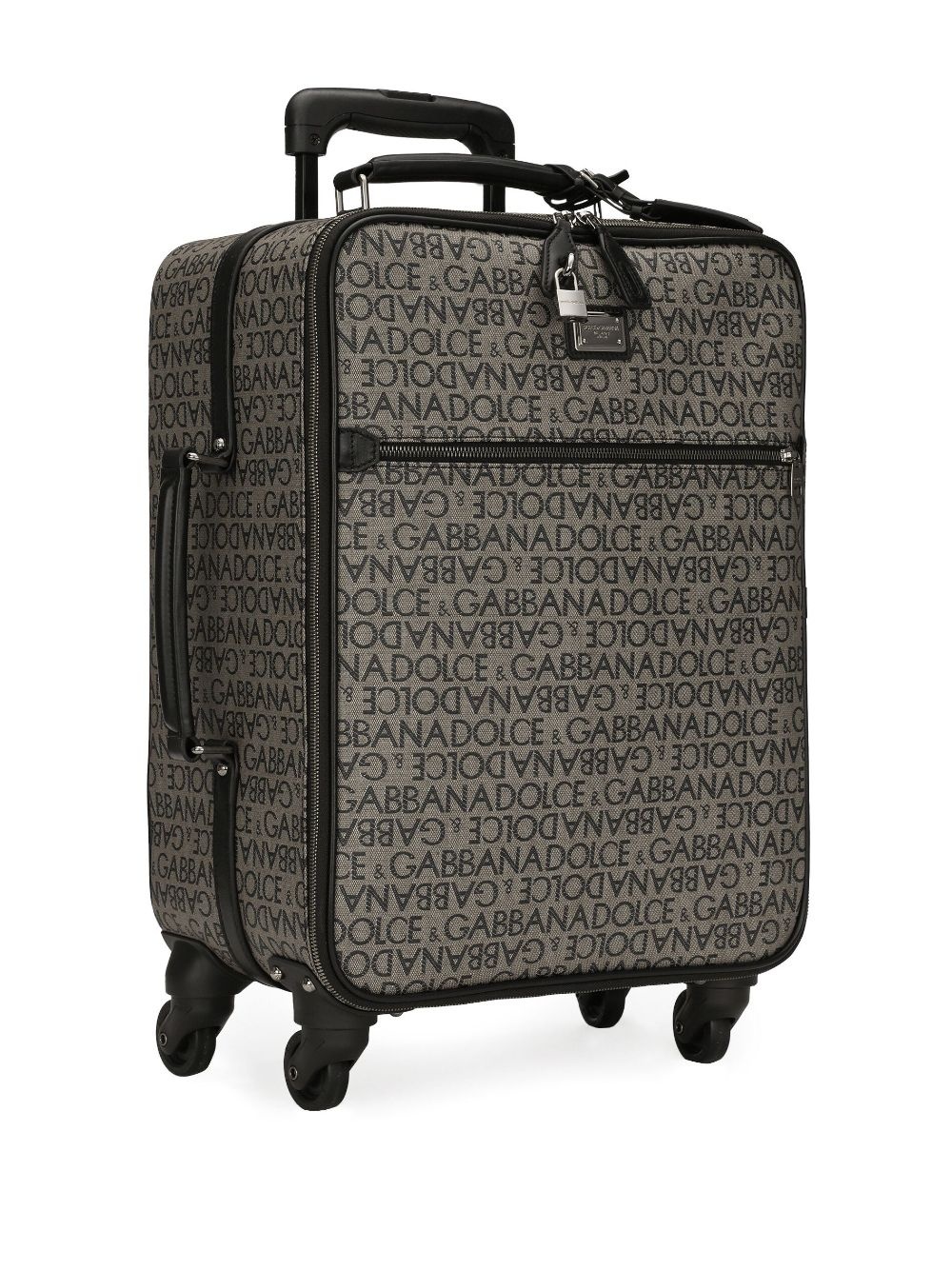 logo jacquard zipped luggage - 3