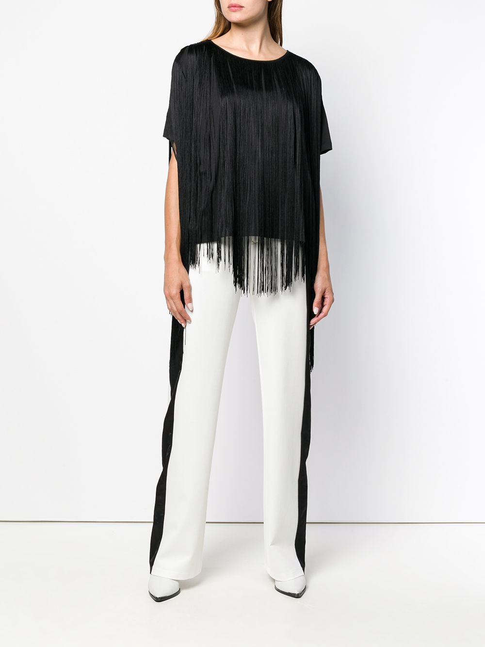 high-waist contrast trousers - 2