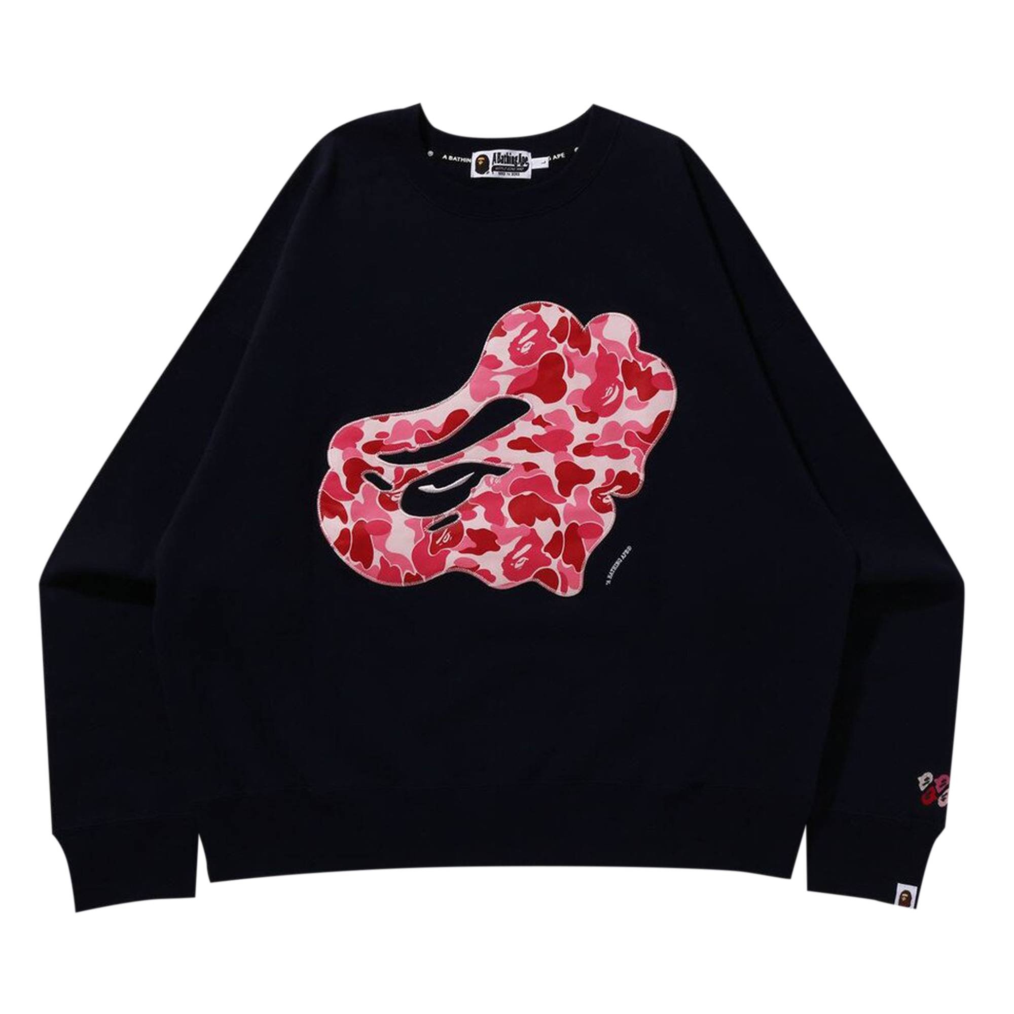 BAPE ABC Camo Patch Relaxed Fit Crewneck 'Navy' - 1