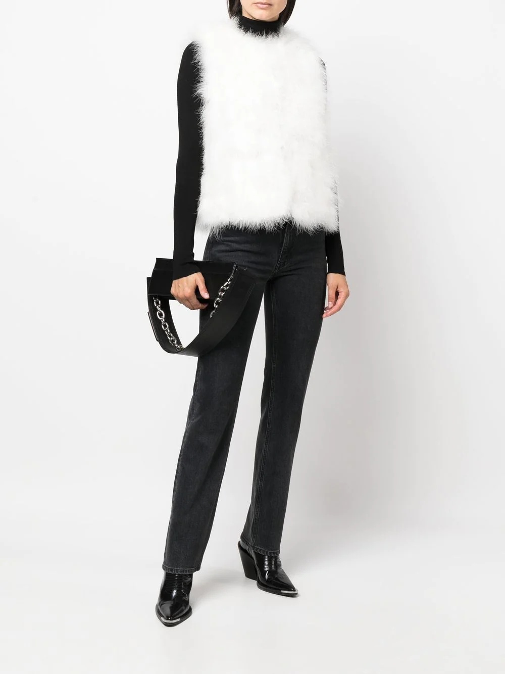 silk feathered-finish waistcoat - 2