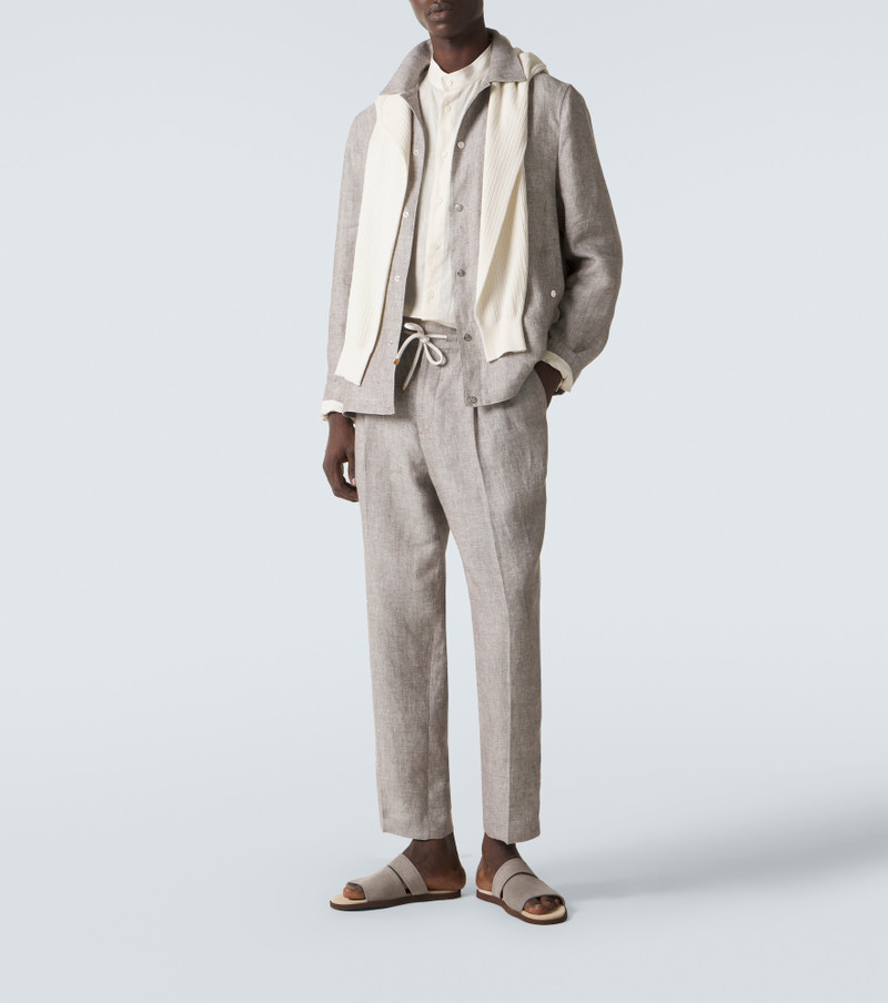 Brunello Cucinelli Logo suede sandals outlook