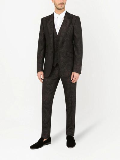 Dolce & Gabbana patterned-jacquard single-breasted suit outlook