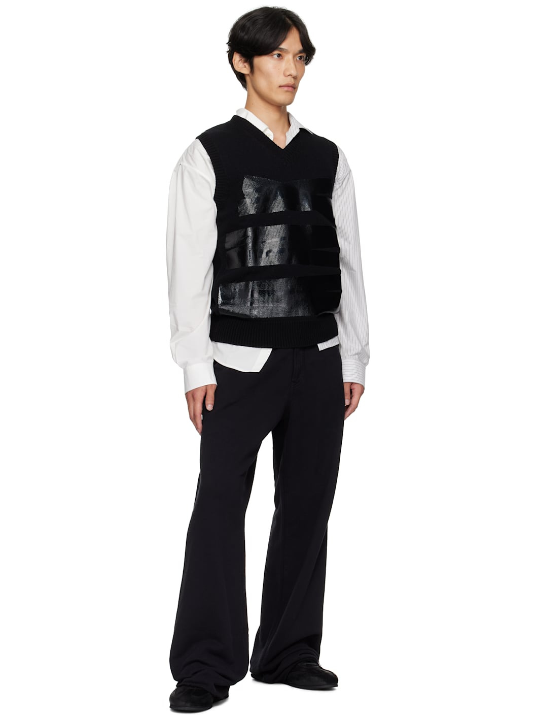 Black Taped Label Sweater - 4