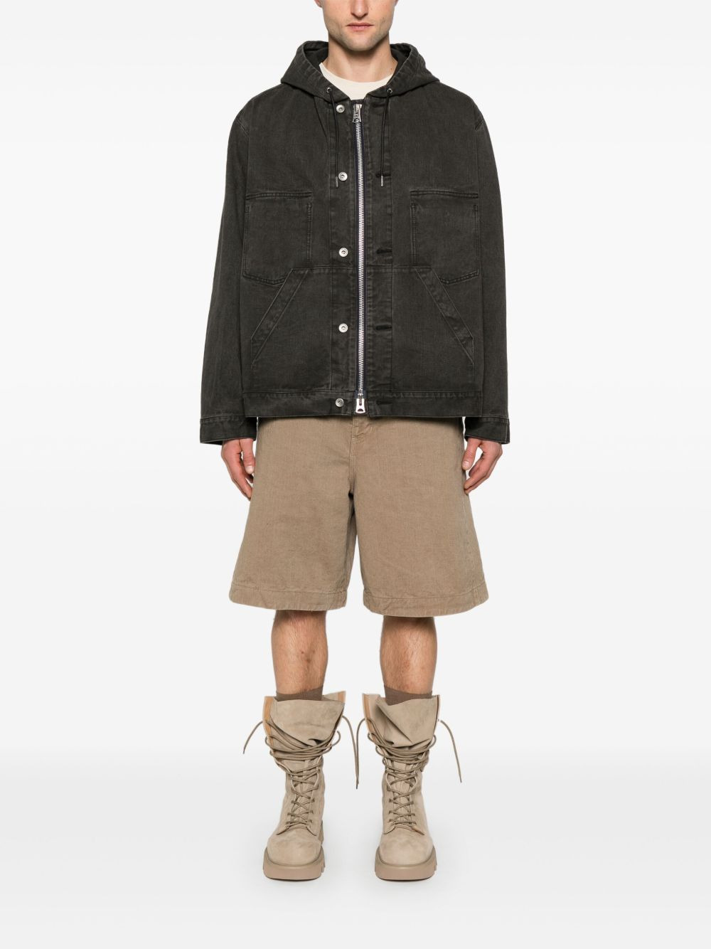 Sacai Men Cotton Hooded Jacket - 2